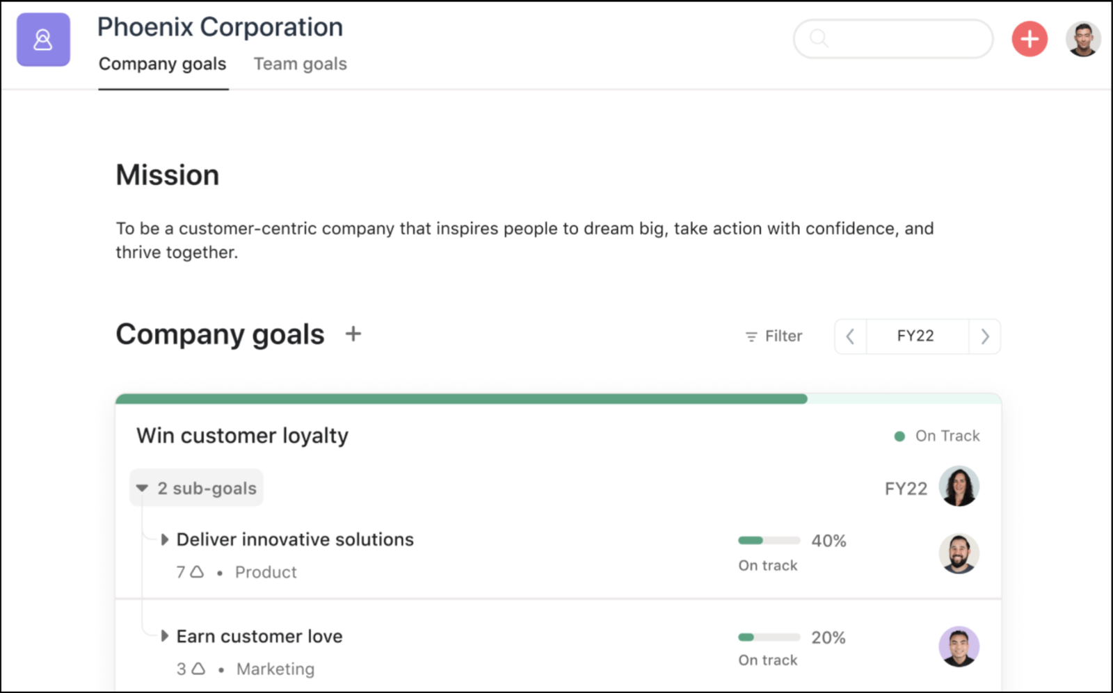 objectives and key results software Asana image