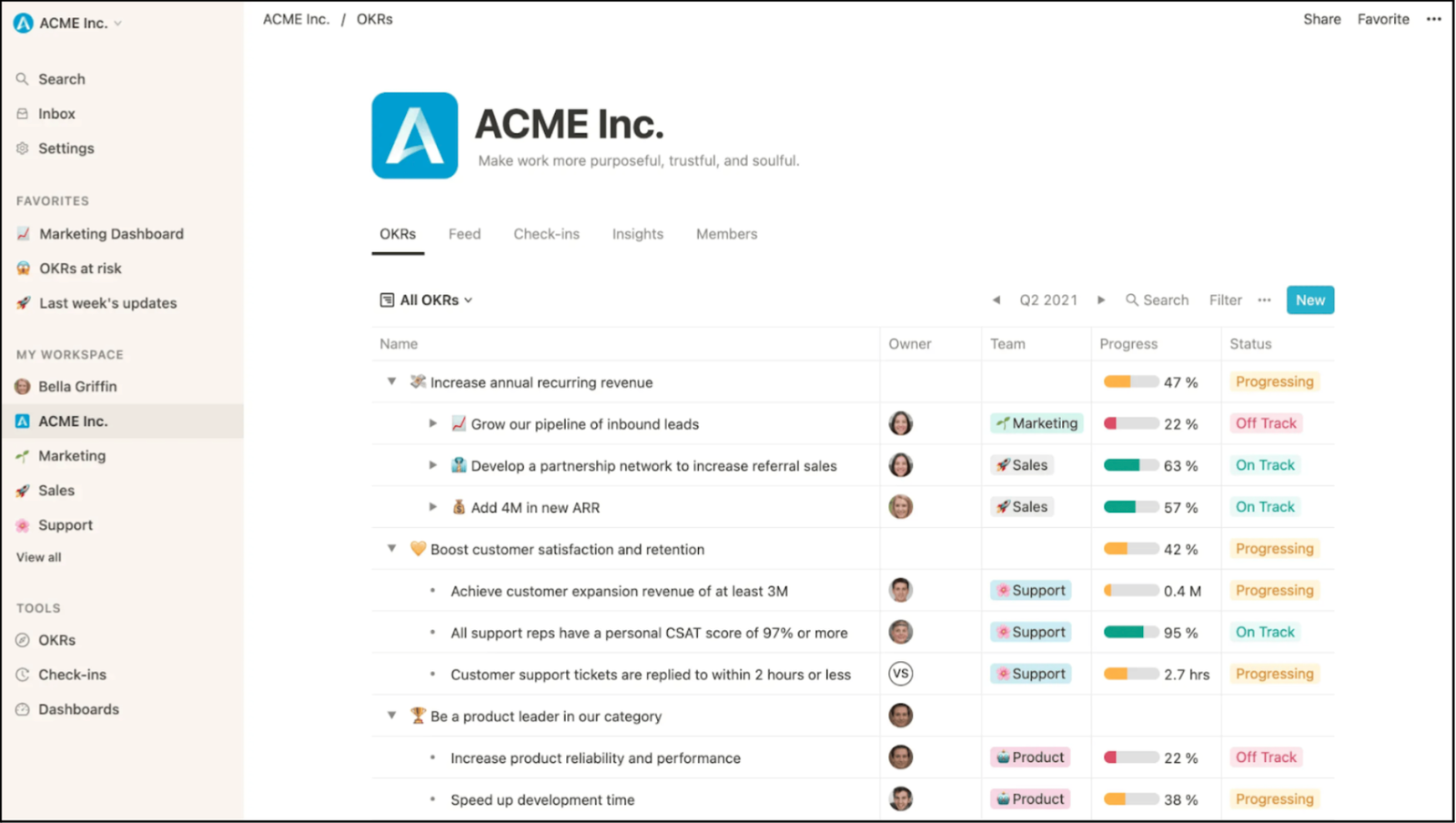 best okr software Mooncamp image