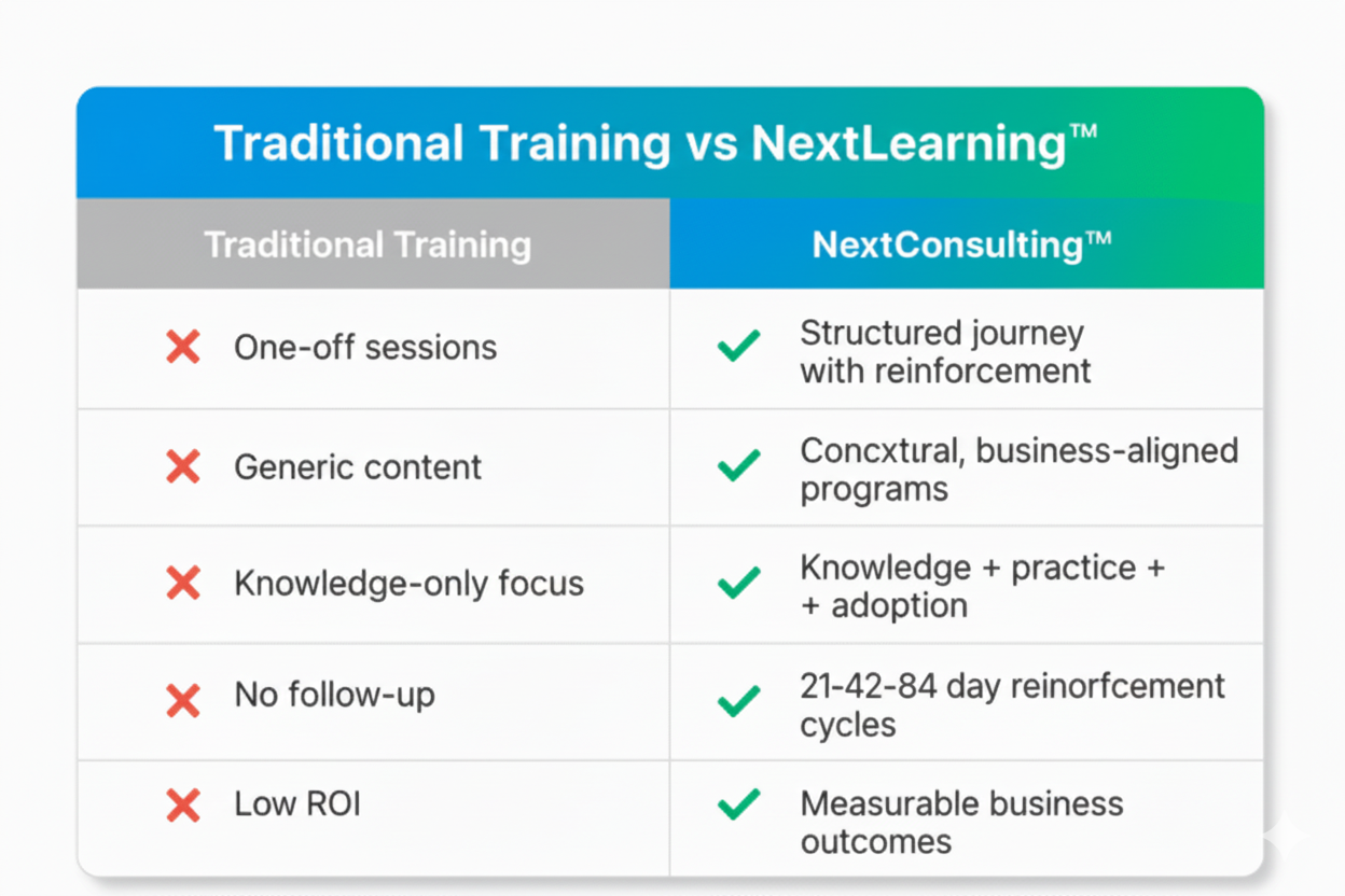 Traditional Training vs NextLearning™